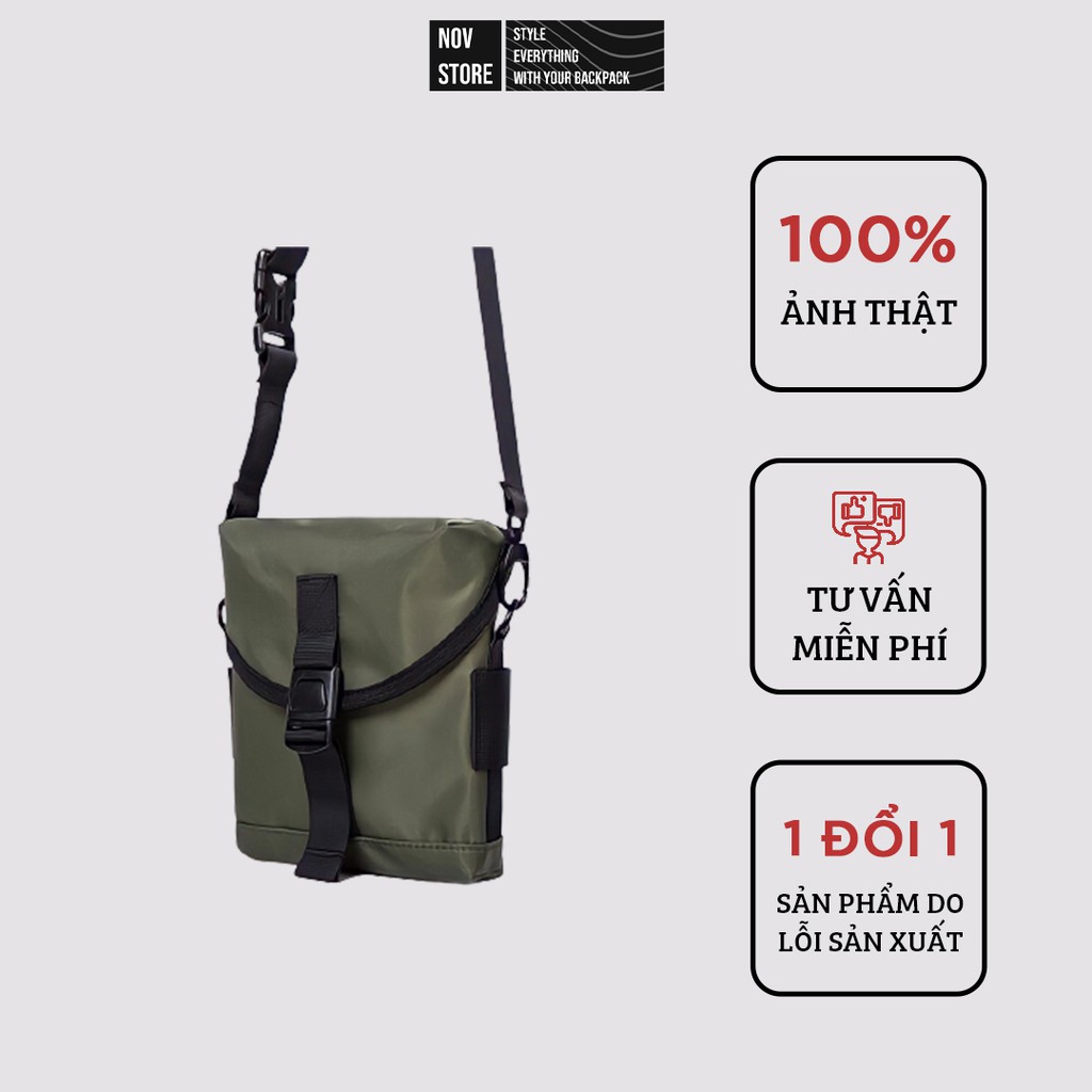 Túi vải đeo chéo POLY CROSSBAG - túi nhỏ gọn, dây đeo tháo rời và tuỳ chỉnh độ dài novstore