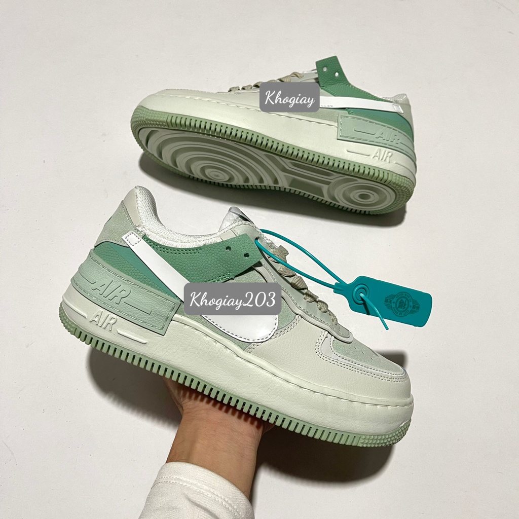 Giày AF1 shadow xanh mint khogiay203,giày air force 1 xanh lá green cao cấp