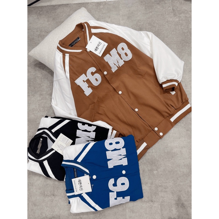 Áo Khoác Nam Nữ Chất Da Lộn 3 Màu F6M8 Phong Cách Bóng Chày Form Rộng Mặc Thoải Mái [NEW UNISEX]