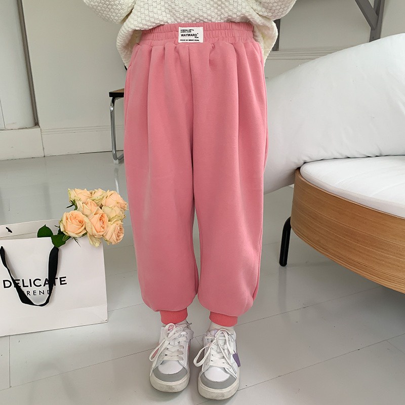 Quần nỉ cho bé trai/ gái DMINT ống rộng bo gấu, không lót lông - Quần nỉ thu đông Ambb Kid 2-8 tuổi