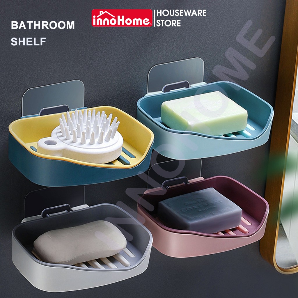 Khay Kệ Đựng Xà Bông, Xà Phòng 2 Lớp Dán Tường Cao Cấp Tiện Dụng INNOHOME, Mã INHKH01
