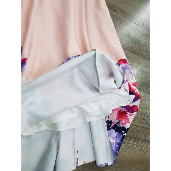 Đầm Thun 8 mảnh xòe chân hoa