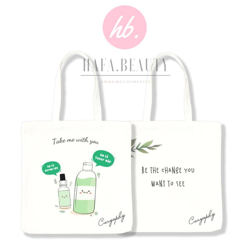 Túi vải tote nữ Canvas cao cấp Caryophy - HAFA COSMETICS