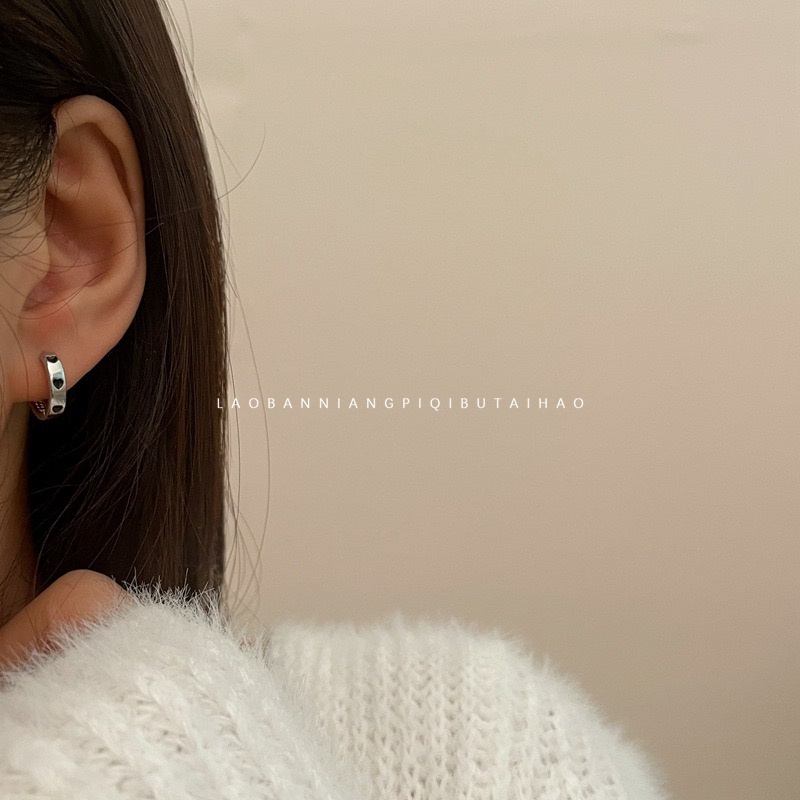 Bộ 6 Khuyên Tai Hình Giọt Nước Màu Đen Phong Cách Retro