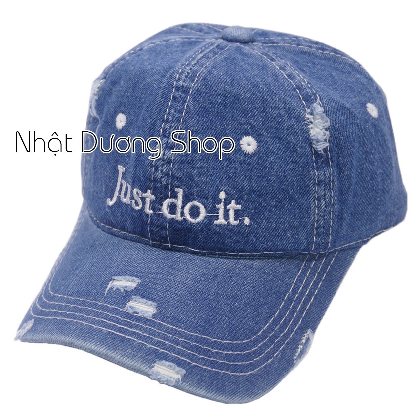 Nón kết jeans thời trang thêu chữ -Nón jeans rách bụi bặm, cá tính, phù hợp cho cả nam và nữ