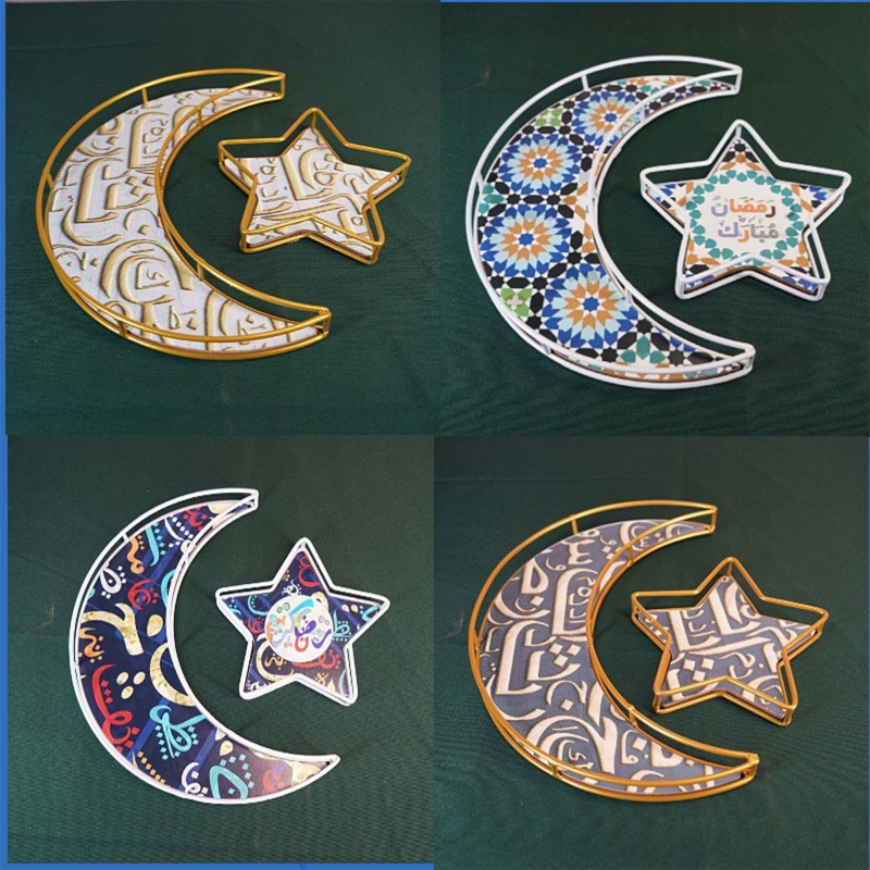 Khay Đựng Món Tráng Miệng Hình Trăng Sao Phong Cách Ramadan