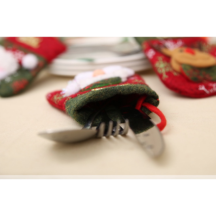 Túi Đựng Dao Nĩa Để Bàn Trang Trí Giáng Sinh