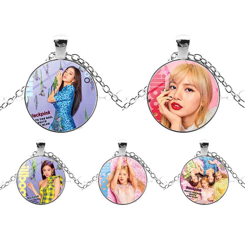 Dây Chuyền Da Mặt Đính Đá Hình Nhóm Nhạc Blackpink