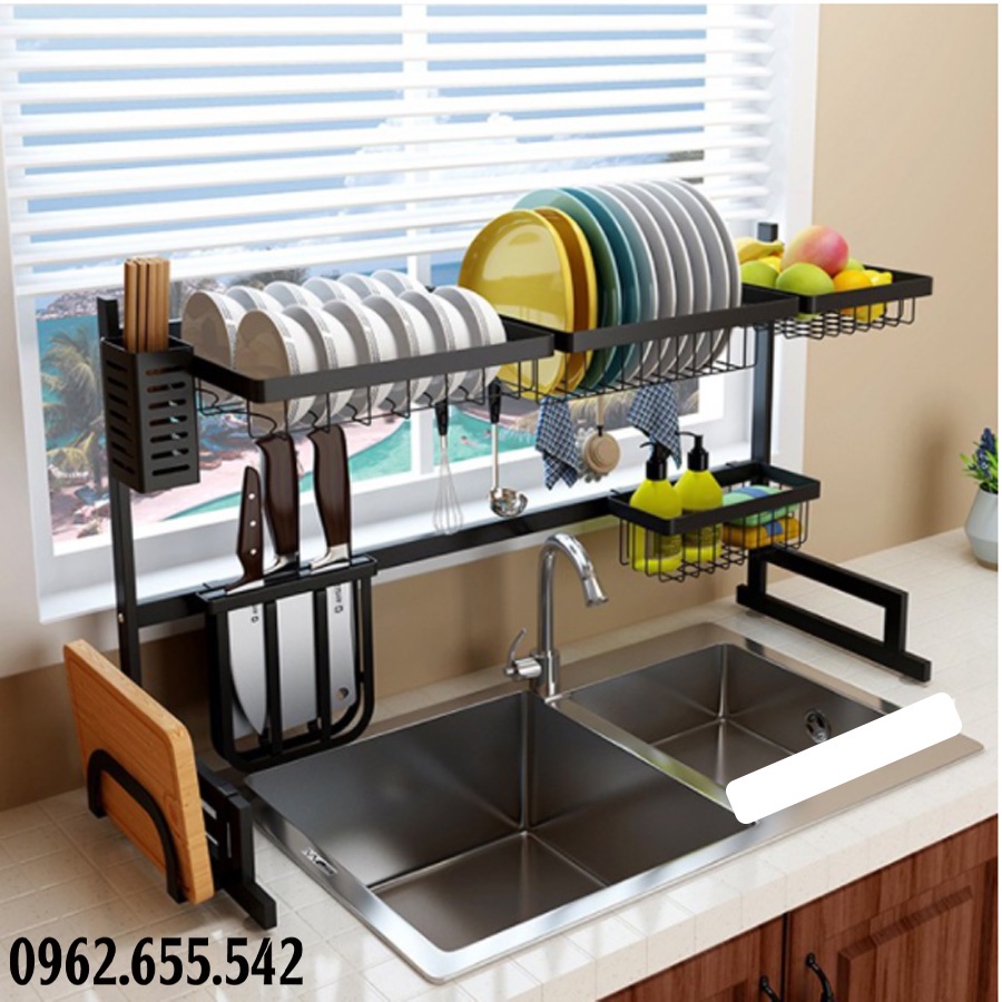 (Big SALE) Hàng loại 1,Kệ bát đĩa 65cm,thép không gỉ, sơn tĩnh điện,đầy đủ công năng(đựng giao,thớt, bát, đĩa, chảo,nồi)