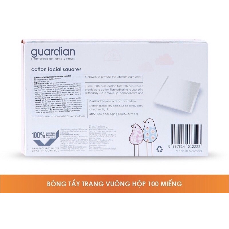 Bông tẩy trang Guardian bịch 226 miếng
