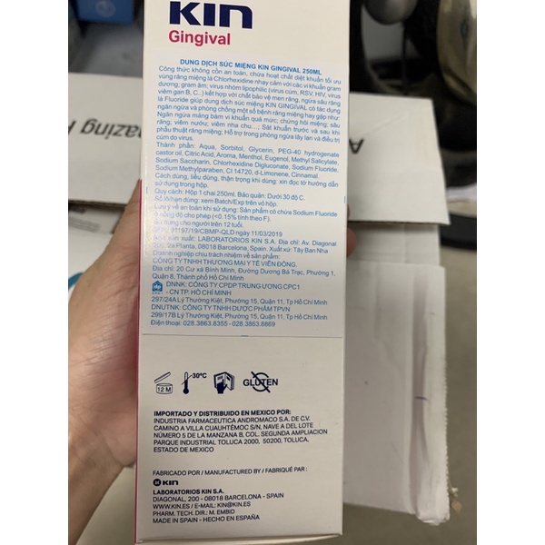 Nước súc miệng sát khuẩn KIN 250ml