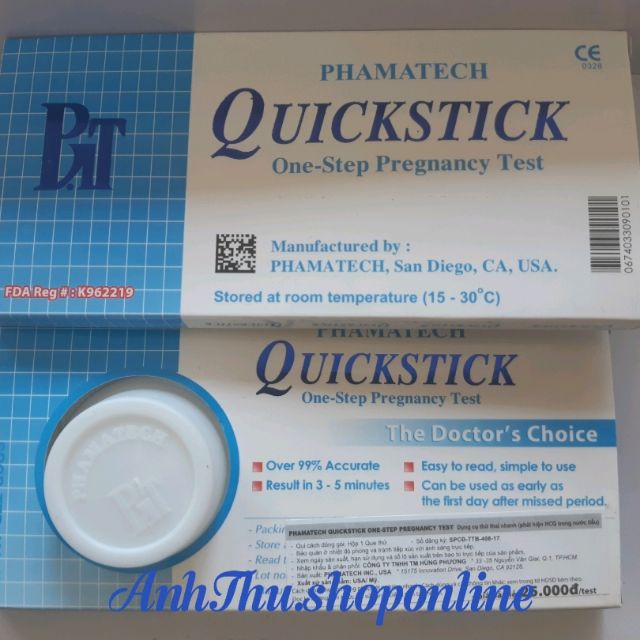 Que thử thai chính hãng Quickstick - Che tên khi nhận hàng