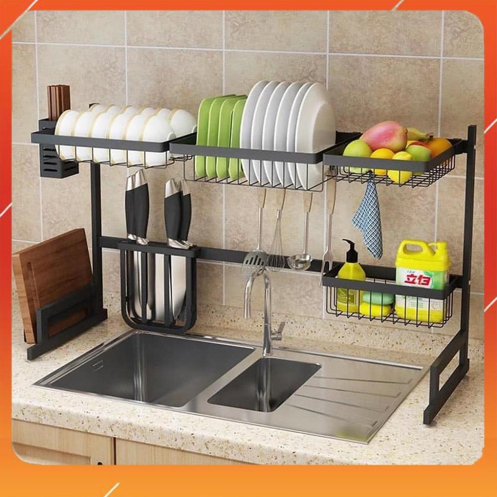 Kệ úp chén bát, Kệ Để bát trên chậu rửa Đa Năng Tiện Lợi Cao cấp, Chất liệu inox chống han gỉ