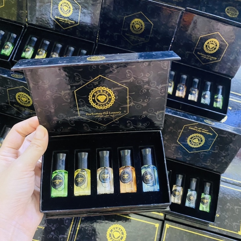 Sét 5 Lăn Tinh Dầu Nước Hoa Dubai Cao Cấp Chính Hãng 5 Mùi Nam Hoặc Nữ Siêu Thơm Lâu 25ml