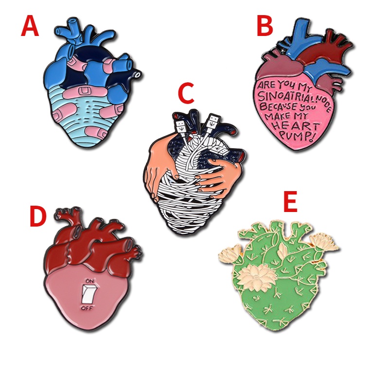 Huy Hiệu Cài Áo Hình Trái Tim Cáp Dữ Liệu Sáng Tạo