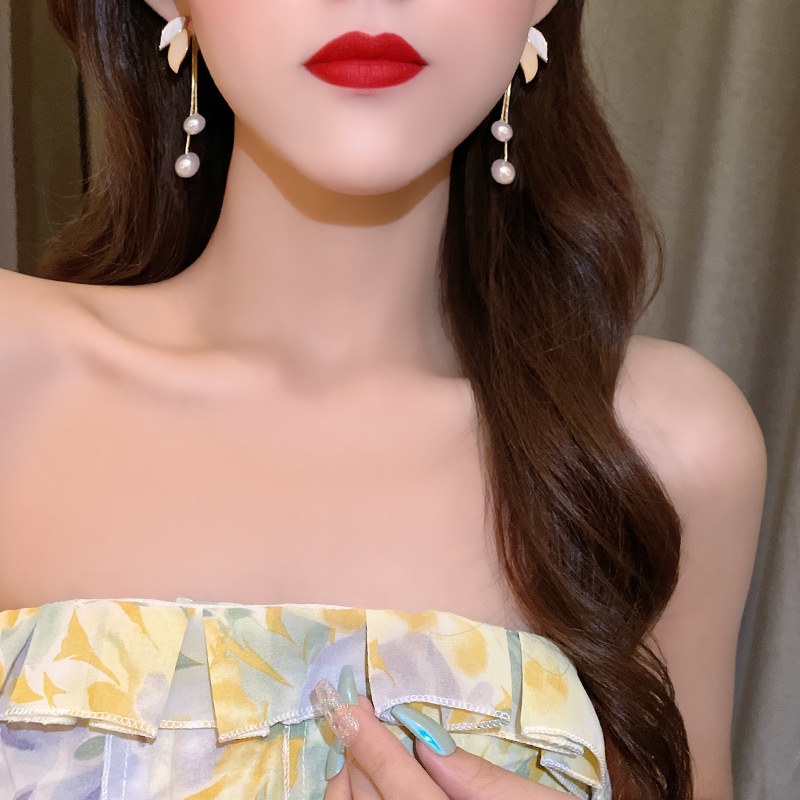 (MớI) Bông Tai HợP Kim Mạ BạC 925 HìNh Lá Xinh XắN