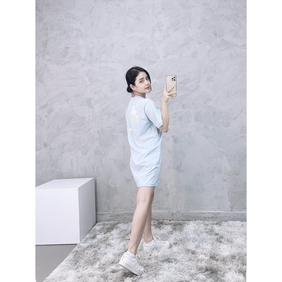 Váy das xanh da trời 1800 Logo Tee Dress Blue Sky Made in Cambodia