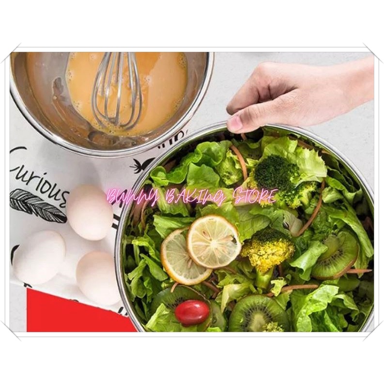 Tô/thau trộn đa dụng inox đế silicon đen