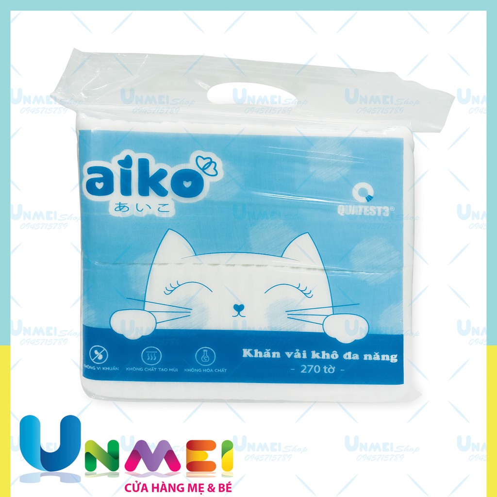 Khăn vải khô đa năng AIKO - Gói 270 tờ