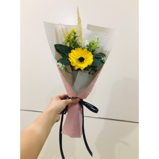 (Mẫu mới) Bó hoa sáp hướng dương 1 bông kiểu Hàn Quốc