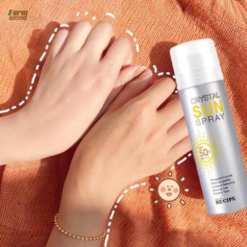 Xịt chống nắng Recipe Crystal Sun Pray SPF50+ dưỡng ẩm, bảo vệ da - CSTOREVN