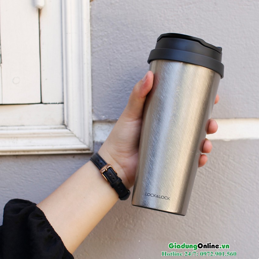 Ly giữ nhiệt Lock&amp;Lock Clip Tumbler LHC4151SLV 540ml - Màu Bạc