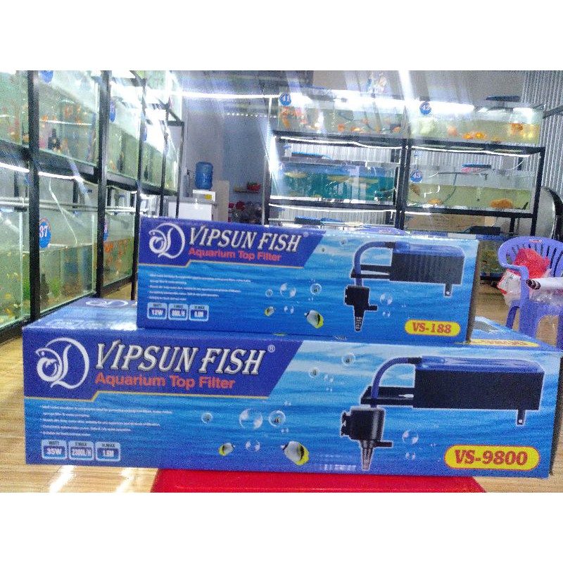 VIPSUN FISH VS-188-9800 - BỘ MÁNG VÀ MÁY BƠM LỌC NƯỚC HỒ CÁ - CÓ BÔNG LỌC