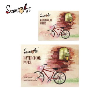 Seamiart tập 12 tờ giấy vẽ màu nước 230gsm chuyên dụng