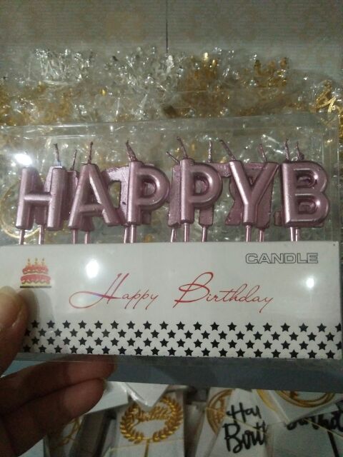 Nến nhũ Happy Birthday