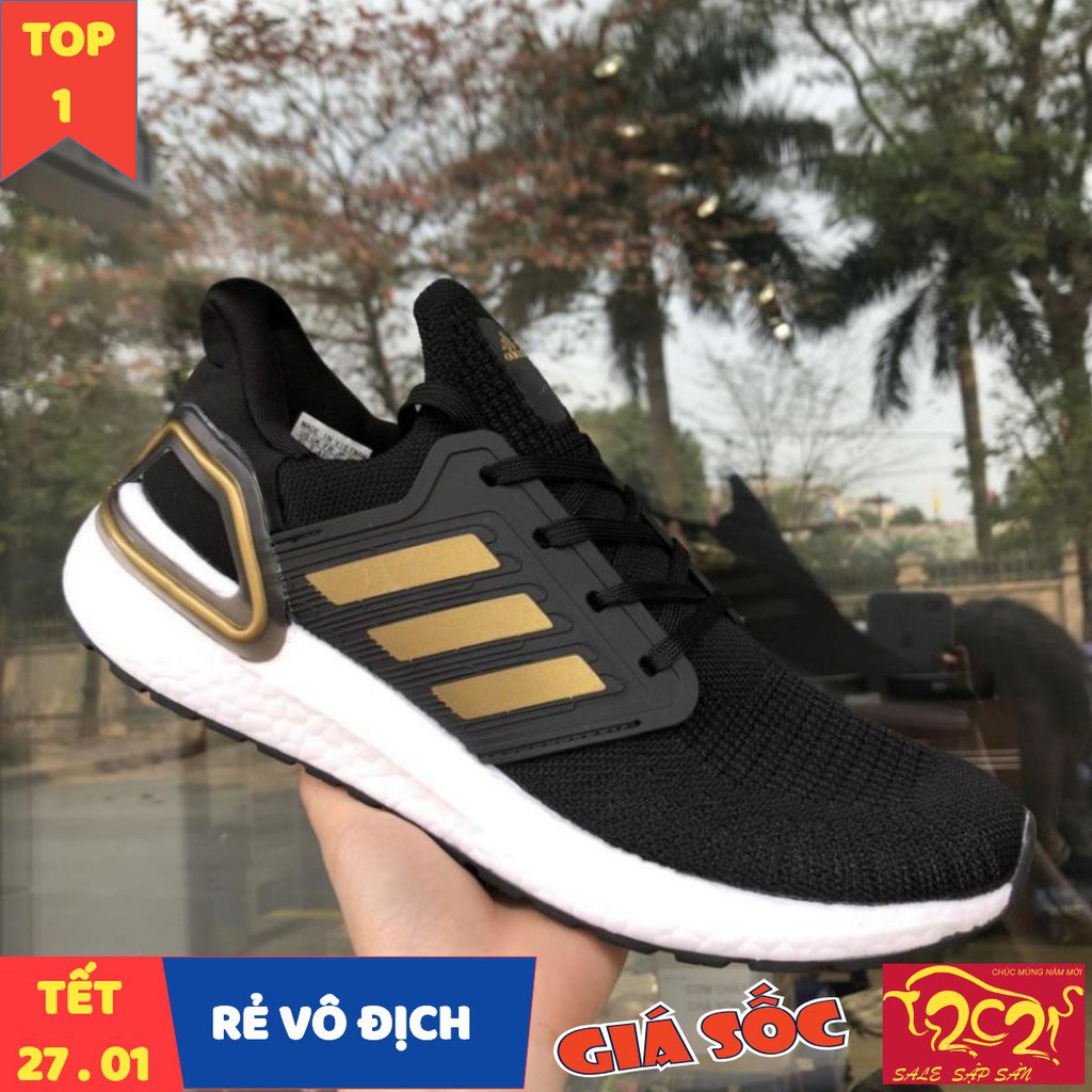 [ Mua Ngay ] Giày thể thao sneaker ultra boost đen vàng 2020