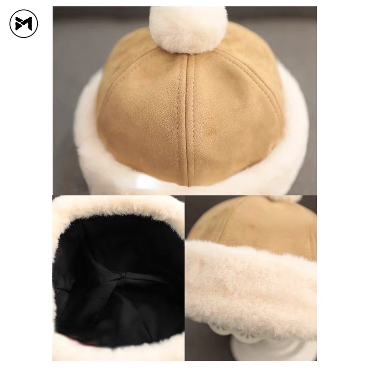 Mũ Thu Đông Chất Da Lộn Dày Dặn Dễ Thương Xinh Xắn Cho Bé 1-5 Tuổi