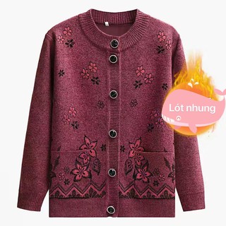 SẴN - ÁO LEN CHO MẸ HÀNG QUẢNG CHÂU 2 LỚP SIÊU ẤM - ÁO LEN LÓT NHUNG CỰC ẤM CHO BÀ (ẢNH THẬT)