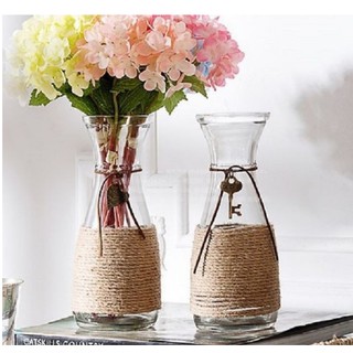 Combo 2 Bình Hoa Thủy Tinh Eo 350ml & 500ml – Lọ Hoa Thủy Tinh Trang Trí Bàn Làm Việc, Bàn Ăn, Decor Phòng Khách