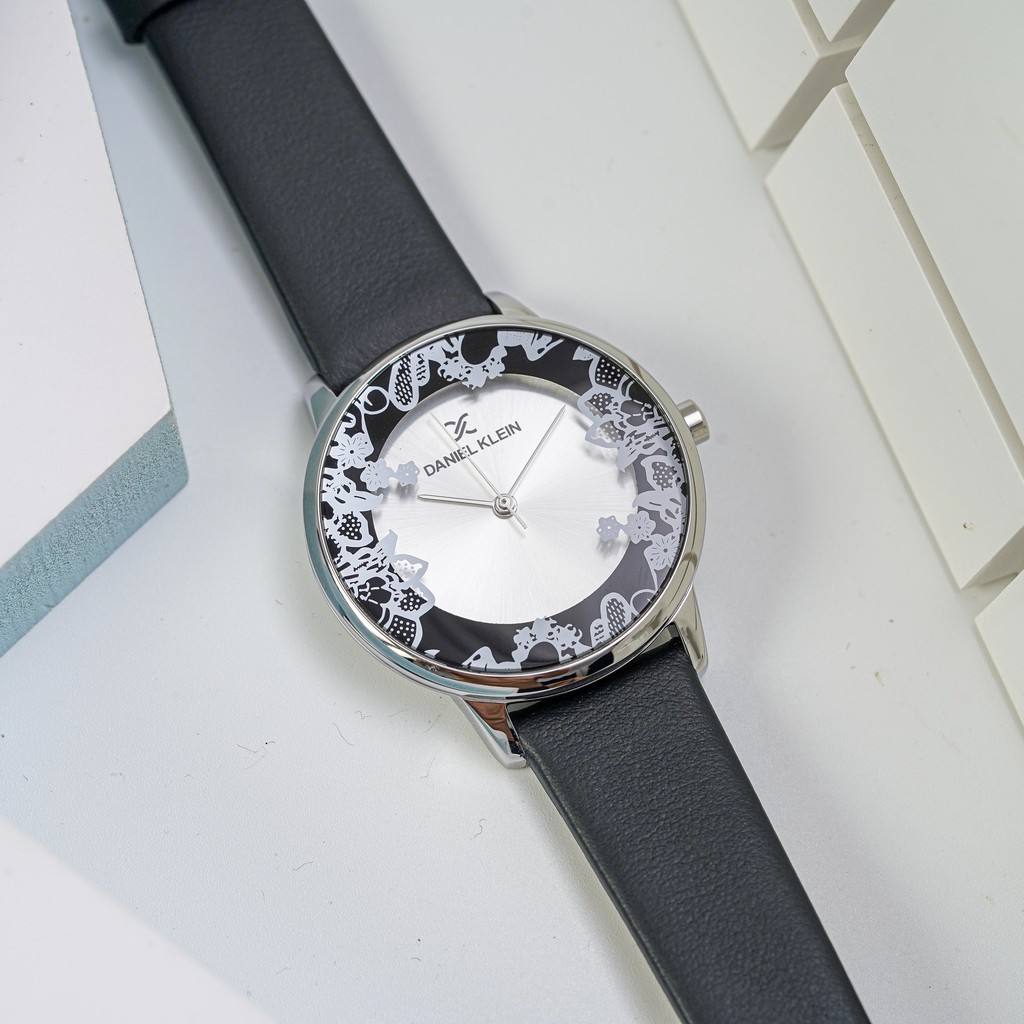 Đồng hồ Nữ Daniel Klein Floral Motifs Black Ladies DK.1.12552.1