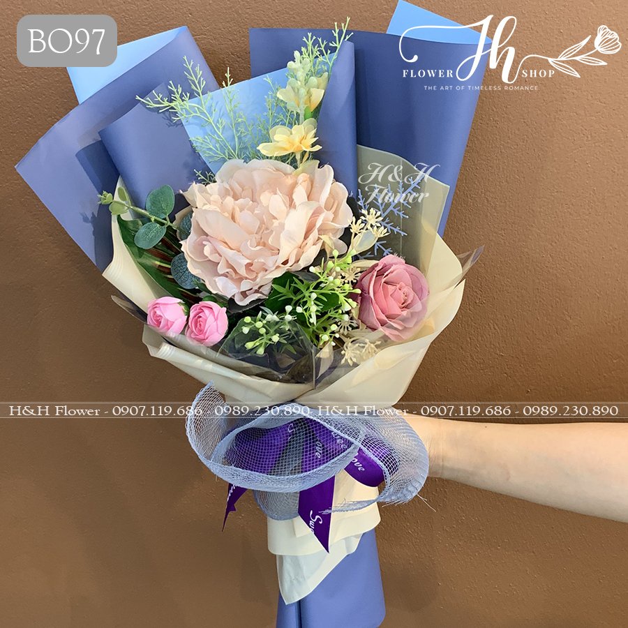 Bó Hoa Lụa Xinh Xắn Giá Rẻ  - HOA LỤA HOA GIẢ CAO CẤP HÀ NỘI