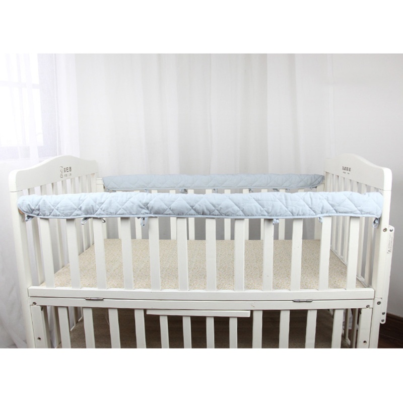 Vỏ Bọc Thành Giường Màu Trơn Bằng Cotton Mềm Mại Bảo Vệ An Toàn Cho Bé