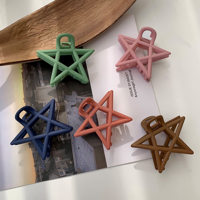 Kẹp Tóc Càng Cua Hình Ngôi Sao Năm Cánh Màu Trơn 7.5Cm
