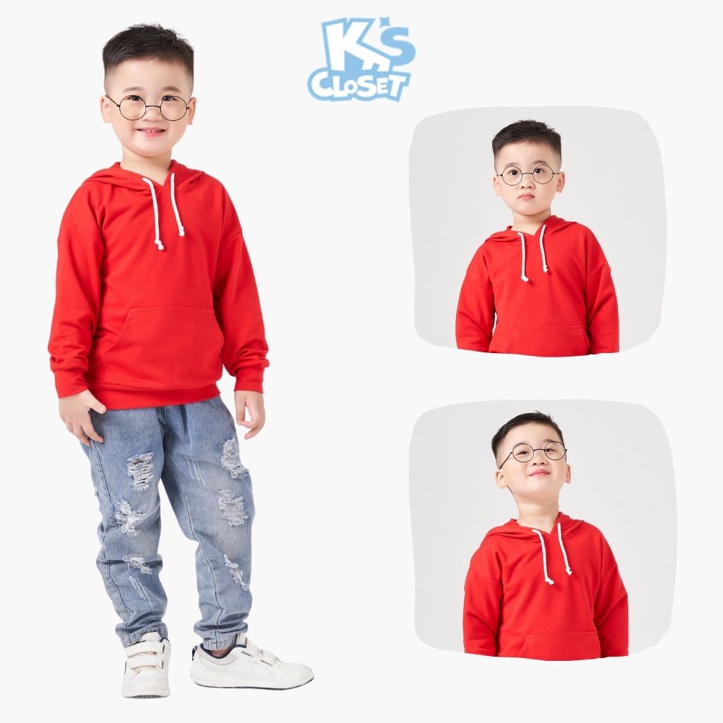 Áo Hoodie trẻ em K'S CLOSET có mũ và túi trước dành cho bé 2-14 tuổi KT208ONF