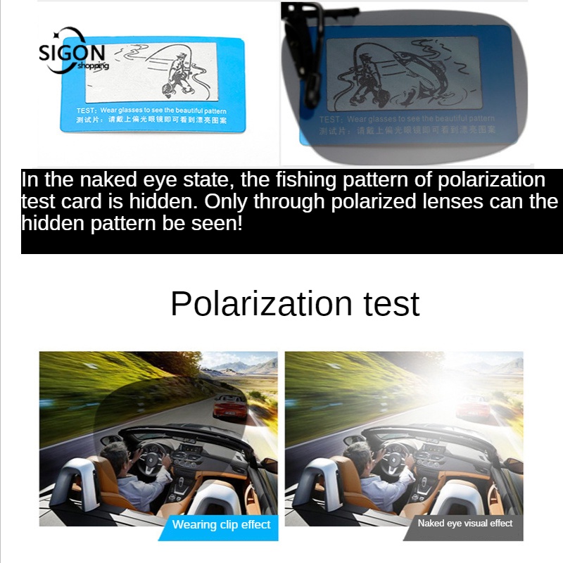 Kính Mát Phân Cực Dạng Kẹp Phù Hợp Cho Lái Xe/Câu Cá/Đường Phố
