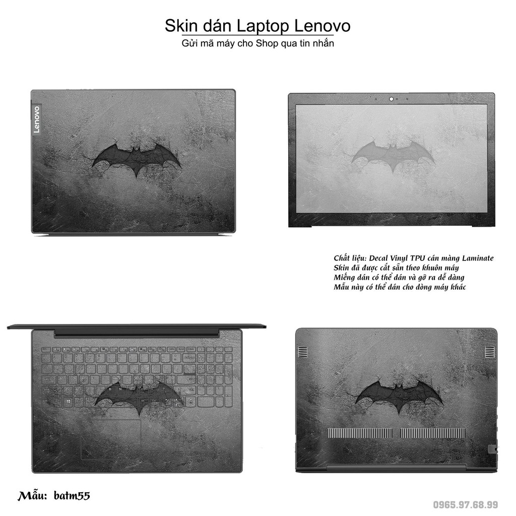 Skin dán Laptop Lenovo in hình Người dơi _nhiều mẫu 3 (inbox mã máy cho Shop)