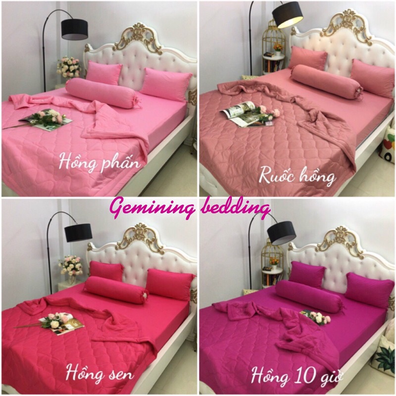 {Link 4} Bộ ga thun 4 món- drap thun Hàn Quốc(1 ga, 2 vỏ nằm, 1 vỏ ôm)