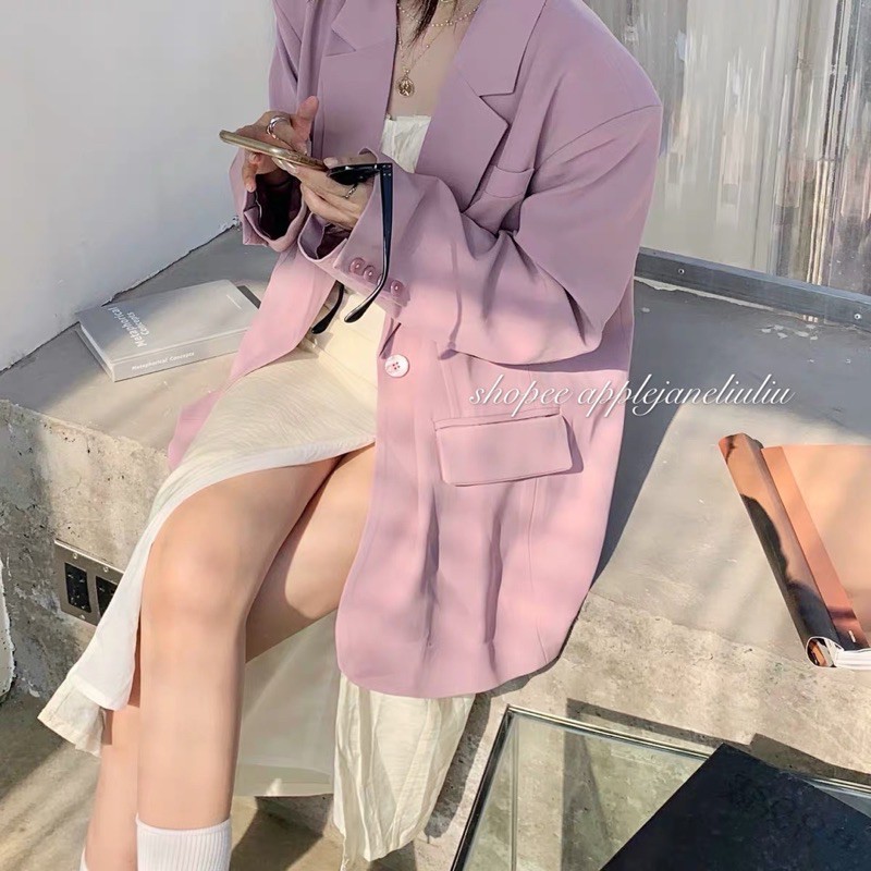 JANE Đầm hai dây xẻ tà dáng dài thời thượng sang - Áo khoác Blazer Hàn Quốc màu Tím | BigBuy360 - bigbuy360.vn