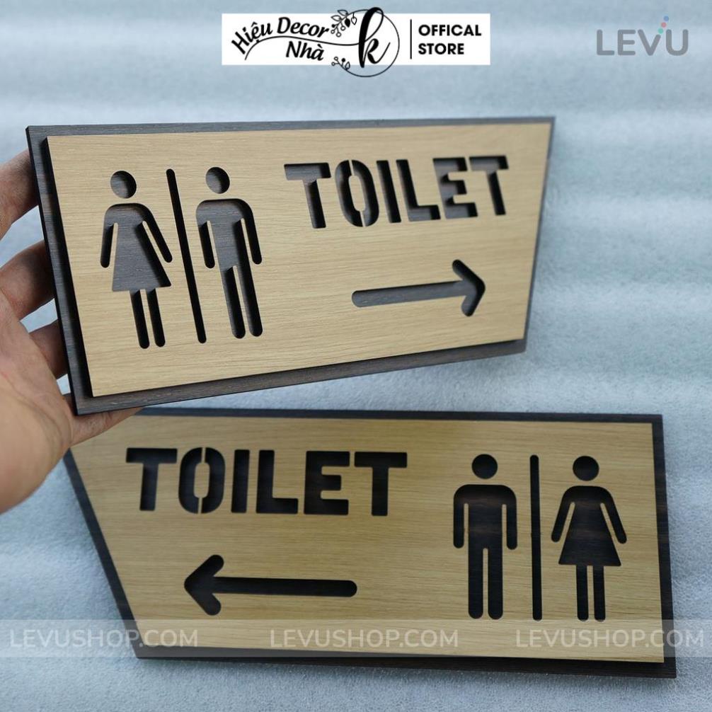 Biển chỉ hướng toilet mũi tên trái phải bằng gỗ sang trọng TL27 - Hiệu Nhà K