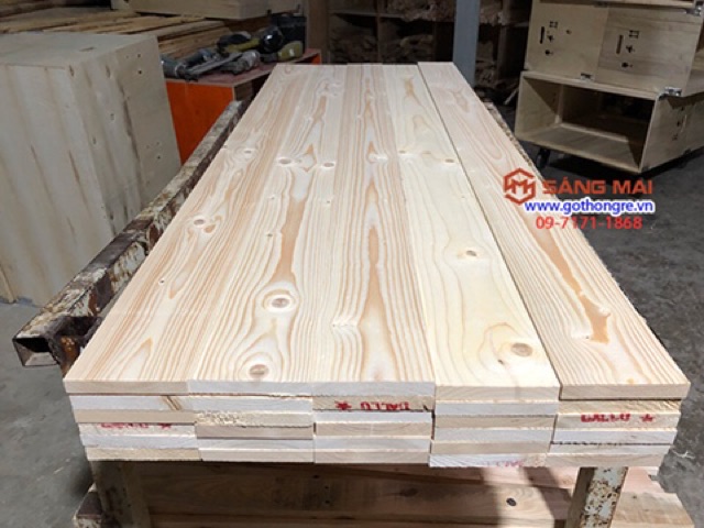 [MS38] Thanh gỗ thông mặt rộng 10cm x dày 1,5cm x dài 1m2 + láng nhẵn mịn 4 mặt