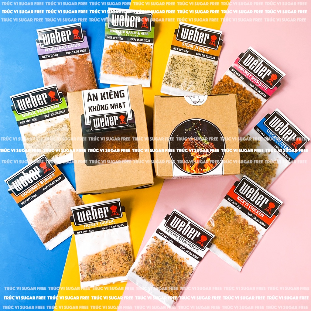 [SET] Gia vị ăn kiêng 0 calo Weber( eat clean, keto, gymer, das, không đường )