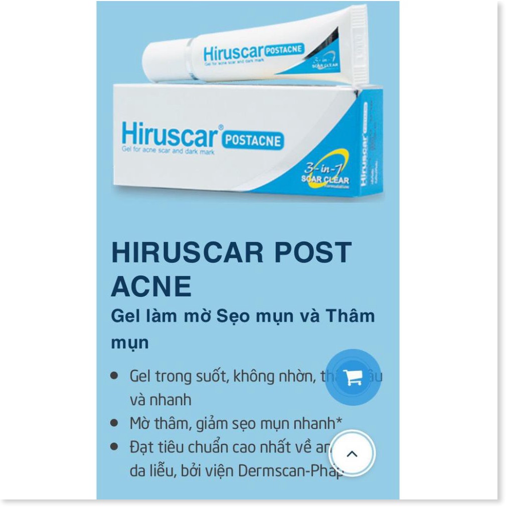 Gel làm mờ sẹo mụn và thâm mụn Hiruscar Post Acne 5g