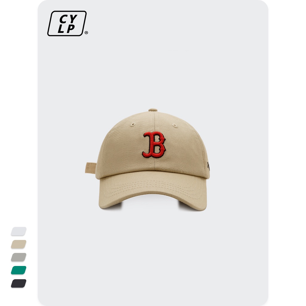 Nón Lưỡi Trai Mềm Thêu Chữ B Màu Xanh Lá Phong Cách Hàn Quốc