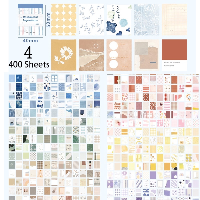 400 tờ giấy có họa tiết trang trí sổ tay nhật kí DIY phong cách vintage