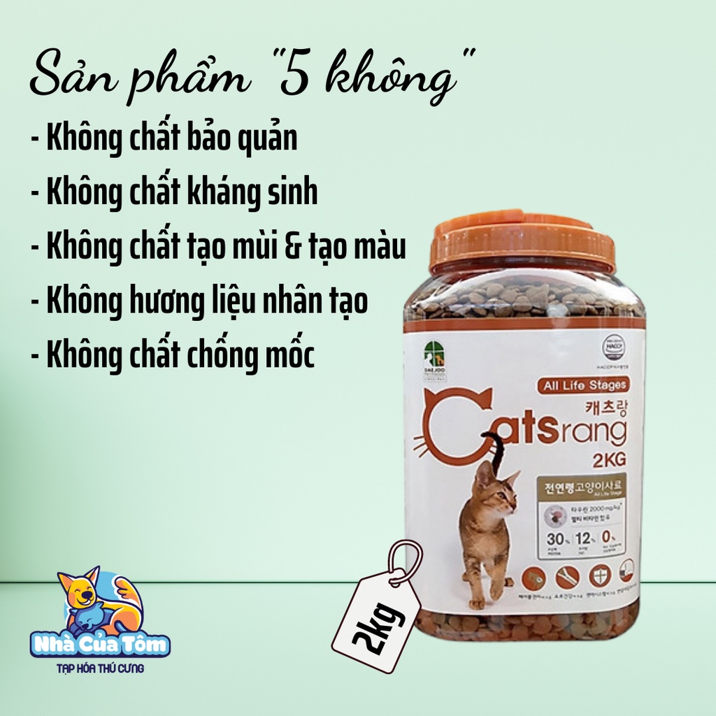 [Hộp 2kg] Thức Ăn Hạt Catsrang Cho Mèo Mọi Lứa Tuổi