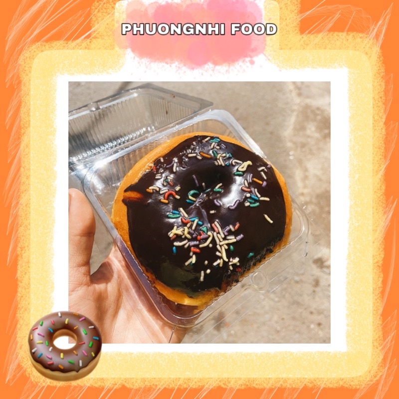 Bánh donut phủ chocolate cốm - size lớn